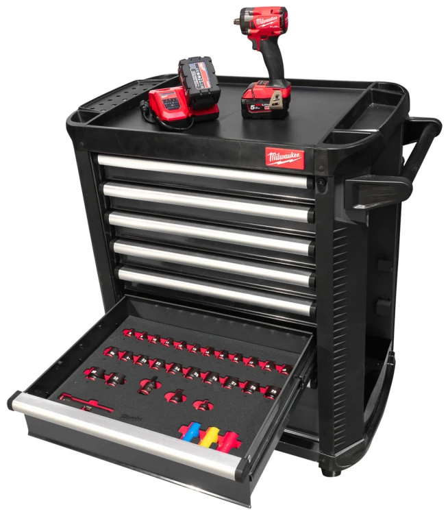 Wózek narzędziowy Milwaukee TOOLGUARD™ 30″ / 78cm z 7 szufladami w zestawie z 246 narzędziami - wersja premium 4932500743