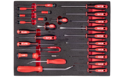 Wkładka piankowa Milwaukee z zestawem wkrętaków i narzędzi do podważania 38 cz. 4932500755