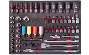 Wkładka piankowa Milwaukee z zestawem grzechotka i nasadki ½″ 60 cz. 4932500757