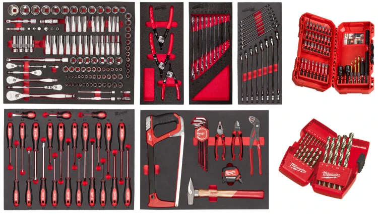 Wkładki piankowe z narzędziami Milwaukee zestaw narzędzi przemysłowych 244 cz. 4932499475