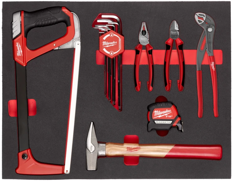Wkładki piankowe z narzędziami Milwaukee zestaw narzędzi przemysłowych 244 cz. 4932499475