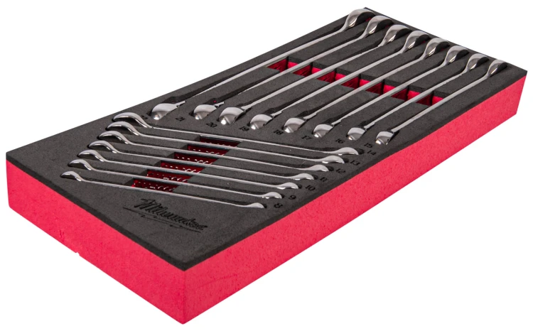 Wkładka piankowa z zestawem kluczy oczkowo giętych 9 szt. Milwaukee 4932499086
