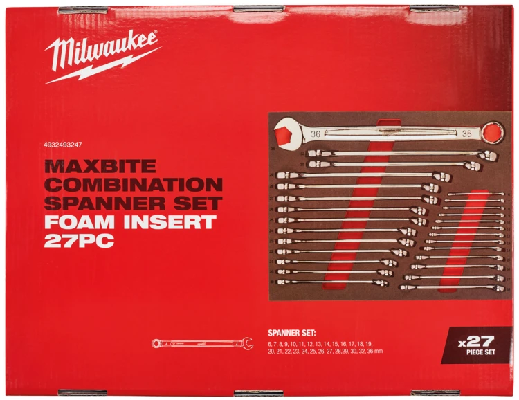 Wkładka piankowa z kluczami Milwaukee zestaw klucz płasko - oczkowych 27 cz. 4932493247