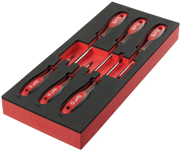 Wkładka piankowa z wkrętakami TORX Milwaukee zestaw 6 cz. 4932492392