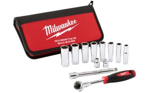 Klucze nasadowe Milwaukee 3/8˝ z grzechotką, metryczne, kpl. 12 szt. w etui 48229001