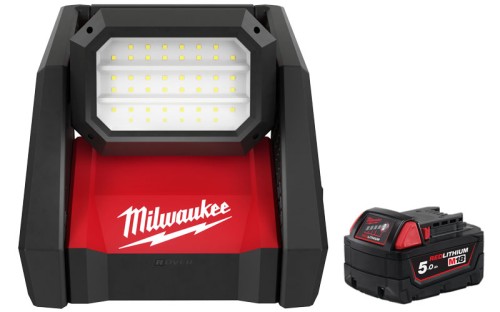 Lampa strefowa AC/DC Milwaukee M18HOAL-0 4000lm + akumulator 5.0Ah, bez ładowarki