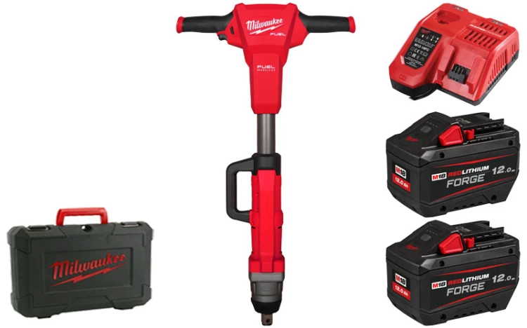 Klucz udarowy kolejowy Milwaukee FUEL™ 1” M18FHIWF1R-122 z pierścieniem, 2x aku. 12Ah FORGE ładowarka walizka 4933499201
