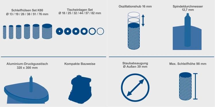Szlifierka oscylacyjna i rotacyjna wrzecionowa Scheppach 450W OSM100
