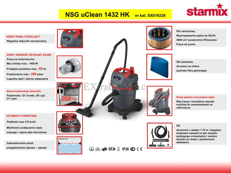 Odkurzacz przemysłowy Starmix NSG uClean 1432 HK SX016238
