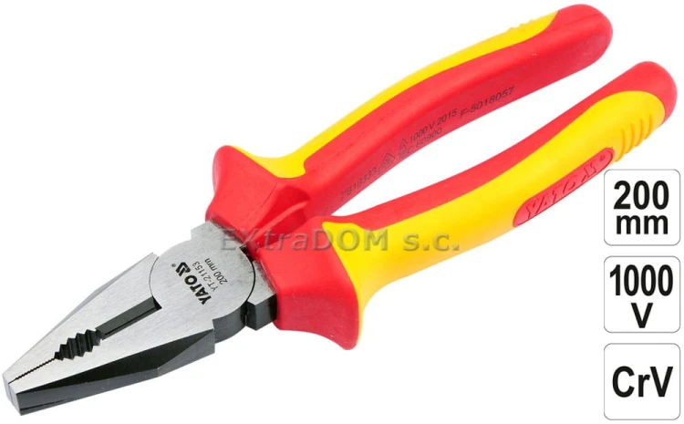 Szczypce uniwersalne kombinerki 200mm VDE YATO YT-21153