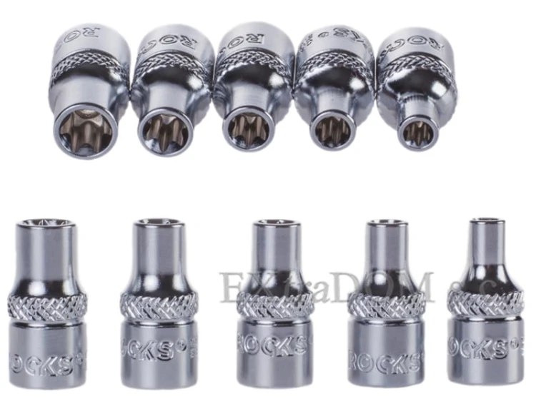 Klucze nasadowe TORX 1/4 Rooks kpl. 5 cz. E4 - E8 01.2646