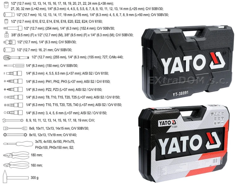  Zestaw narzędzi Yato 109 cz. YT-38891 dostawa