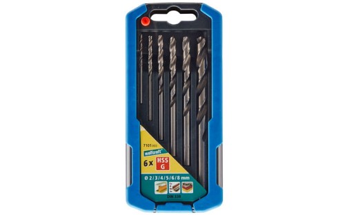 Wiertła spiralne HSS szlifowane do metalu Wolfcraft kpl 6 szt 7101000
