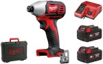 Kompaktowa zakrętarka udarowa Milwaukee M18BID-402C 2x aku. 4.0Ah, ładowarka, walizka 4933443580