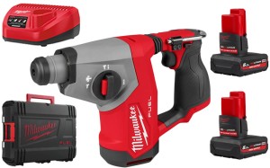 Kompaktowa młotowiertarka Milwaukee SDS-Plus M12FHAC16-502X 1,15 J 2x aku. 5.0 Ah HIGH OUTPUT ładowarka w walizce 4933499185