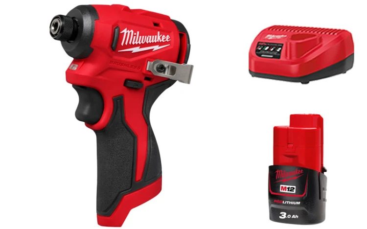 Kompaktowa zakrętarka udarowa Milwaukee M12 BLIDRC-301 1x aku. 3.0Ah, ładowarka, 124Nm bezszczotkowa