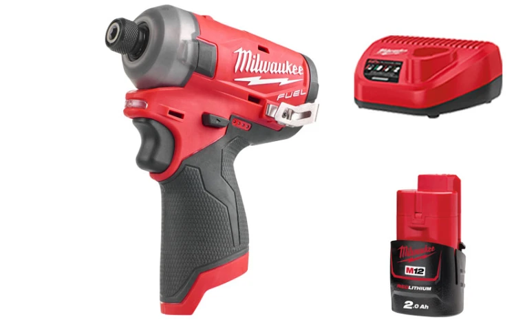 Zakrętarka udarowa Milwaukee M12FQID-201 FUEL™ SURGE™ ¼″ HEX, 1x aku. 2.0Ah, ładowarka