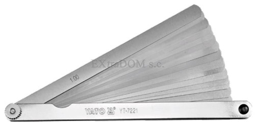 Szczelinomierz listkowy Yato 200mm 17 listków 0,02 - 1mm YT-7221