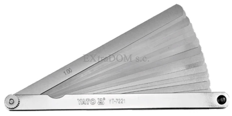 Szczelinomierz listkowy Yato 200mm 17 listków 0,02 - 1mm YT-7221