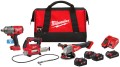Zestaw Milwaukee: klucz udarowy M18 ONEFHIWF34 FUEL™ ONE-KEY™ 3/4˝, szlifierka kątowa M18FSAG125X FUEL™ 125 mm, smarownica M18GG, aku.: 3x 5.0 Ah + 1x 2.0 Ah, ładowarka M12-18FC, torba M18FPP3AK-523B 4933498576