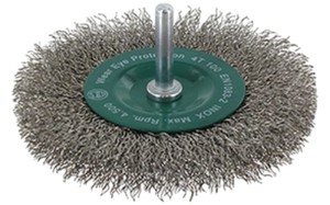 Szczotka tarczowa 100x12 mm ABRABORO - drut falisty, trzpień, INOX 99420110