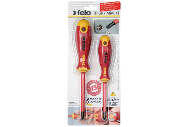Wkrętaki izolowane 2 szt. FELO Ergonic VDE plus/minus Z1/Z2 41792191