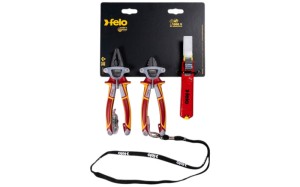 Zestaw 2 szczypiec izolowanych  VDE: kombinerki 180mm, obcinaczki boczne 160mm + nożyk do izolacji + detektor i smycz GRATIS 58095095