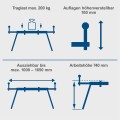 Stół roboczy maszynowy Scheppach 200kg UMF1600 do pilarki ukosowej ukośnicy