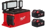 Lampa strefowa PACKOUT AC/DC Milwaukee M18POLAC 3000lm IP54 + 2 akumulatory 5.0 Ah M18B5