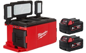 Lampa strefowa PACKOUT AC/DC Milwaukee M18POLAC 3000lm IP54 + 2 akumulatory 5.0 Ah M18B5