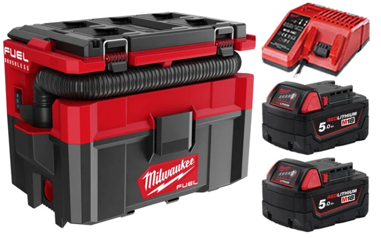 Odkurzacz akumulatorowy Milwaukee M18FPOVCL-502 2x aku. 5.0Ah, ładowarka