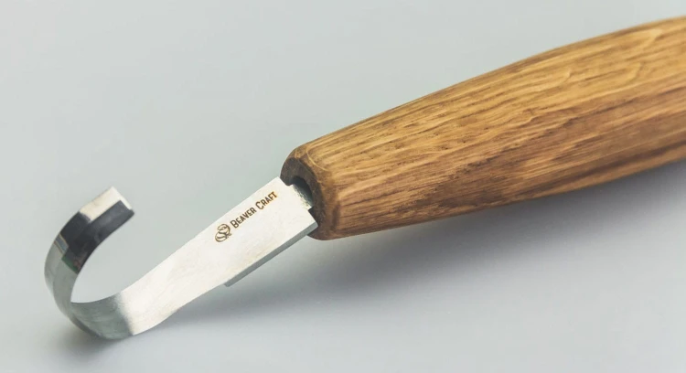 Nóż hakowy głęboki do rzeźbienia łyżek z długą rękojeścią BeaverCraft SK5S
