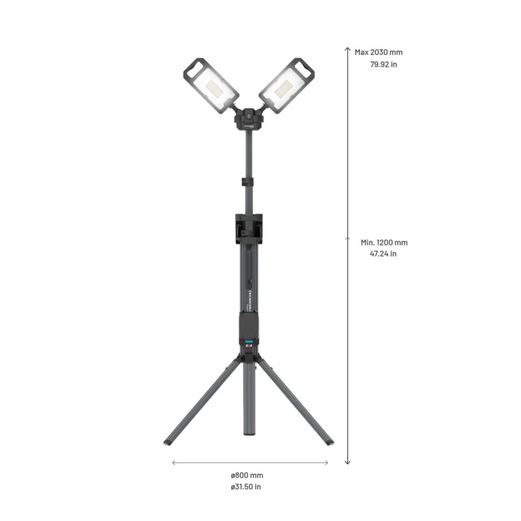 Akumulatorowa lampa budowlana 8000 lm ze zintegrowanym statywem Scangrip TOWER 8 CONNECT 03.6107C