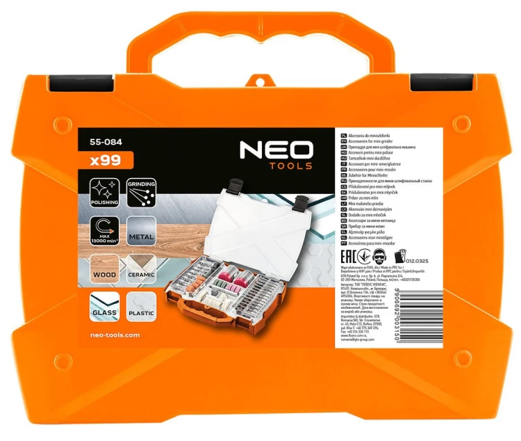 Akcesoria do mikro szlifierki, wiertarki NEO kpl. 99 szt 55-084