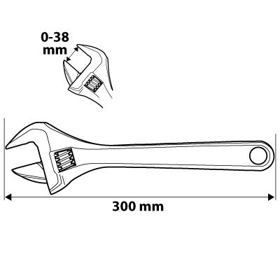 Klucz nastawny 300 mm, zakres 0-38 mm NEO TOOLS