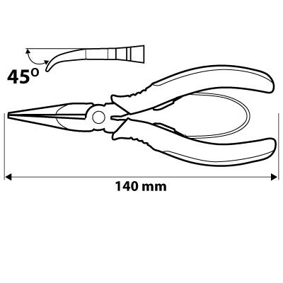 Szczypce precyzyjne wydłużone wygięte 140 mm NEO TOOLS
