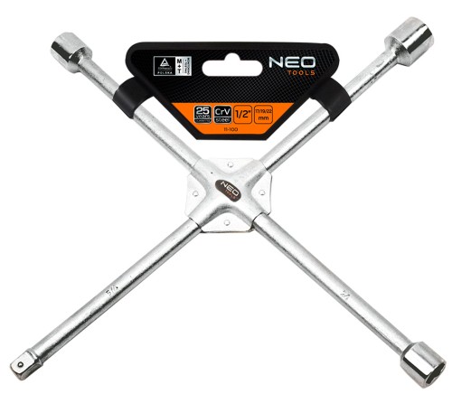 Klucz do kół krzyżakowy NEO TOOLS wzmacniany 17 x 19 x 22 x 1/2"