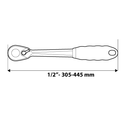 Grzechotka teleskopowa 1/2" NEO TOOLS 305-445 mm