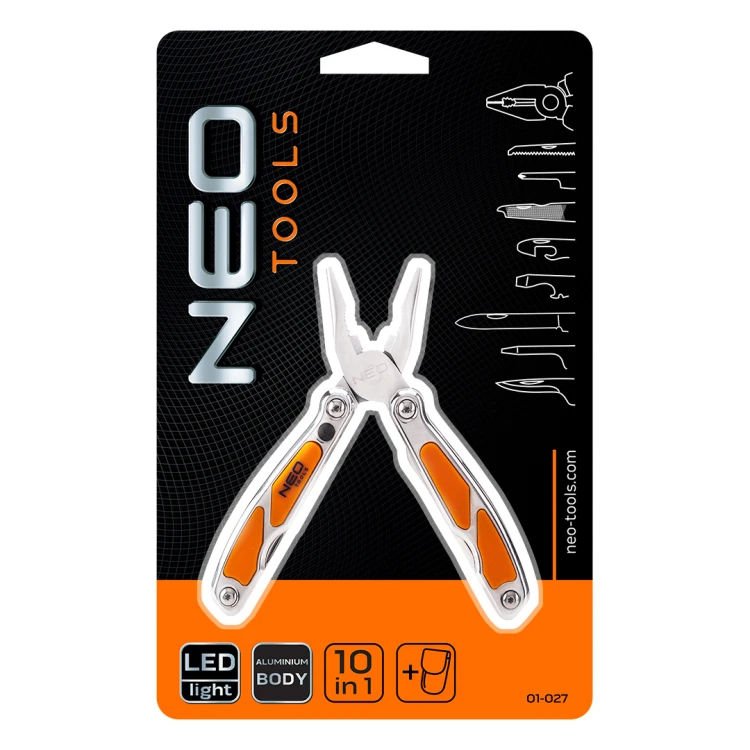 Narzędzie wielofunkcyjne mini NEO TOOLS z LED zestaw 10 elementów