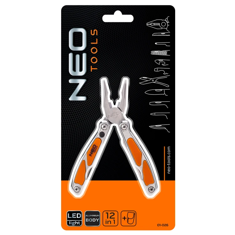 Narzędzie wielofunkcyjne NEO TOOLS z LED zestaw 12 szt.