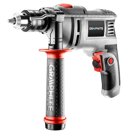 Wiertarka udarowa GRAPHITE 550W, uchwyt kluczykowy 13 mm, obroty 0-3000 min⁻¹, walizka