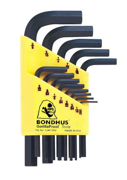 Klucze imbusowe calowe ,050 - 3/8" BONDHUS - zestaw krótkich kluczy 13 cz.