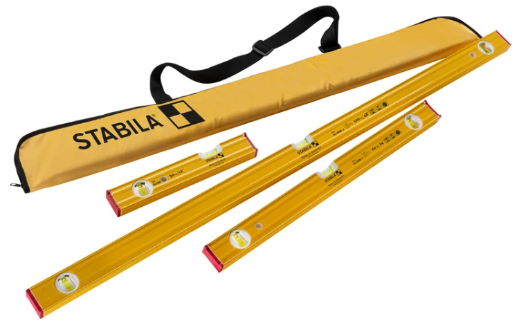 Poziomice Stabila zestaw 3 szt.: 80AS 30cm + 80AS-2 60cm + 80AS-2 120cm w pokrowcu