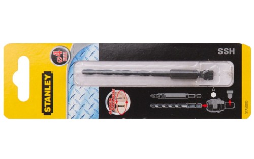 Wiertło spiralne HSS do metalu śr. 4 mm Stanley uchwyt sześciokątny 1/4" STA50023