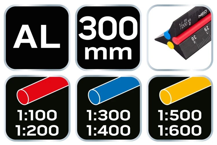 Linijka trójkątna 30 cm NEO TOOLS