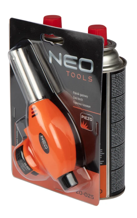Palnik gazowy nakręcany NEO TOOLS + 2 naboje z gazem butan, 227 g
