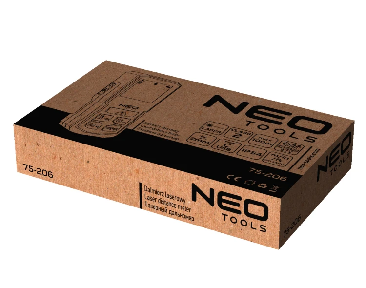 Dalmierz laserowy NEO TOOLS zasięg 100 m, IP54
