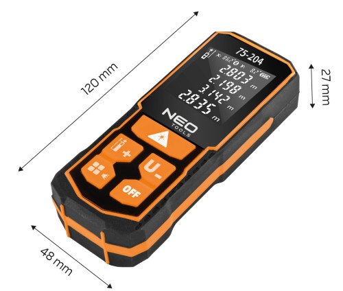 Dalmierz laserowy NEO TOOLS zasięg 60 m, IP54