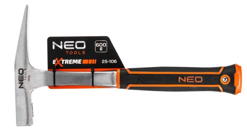 Młotek murarski NEO TOOLS wąski, reński 600 g, monolityczna konstrukcja