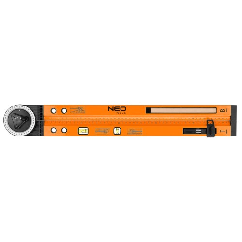 Kątomierz nastawny z poziomicą NEO TOOLS 500 mm, 2 libelle, ołówek